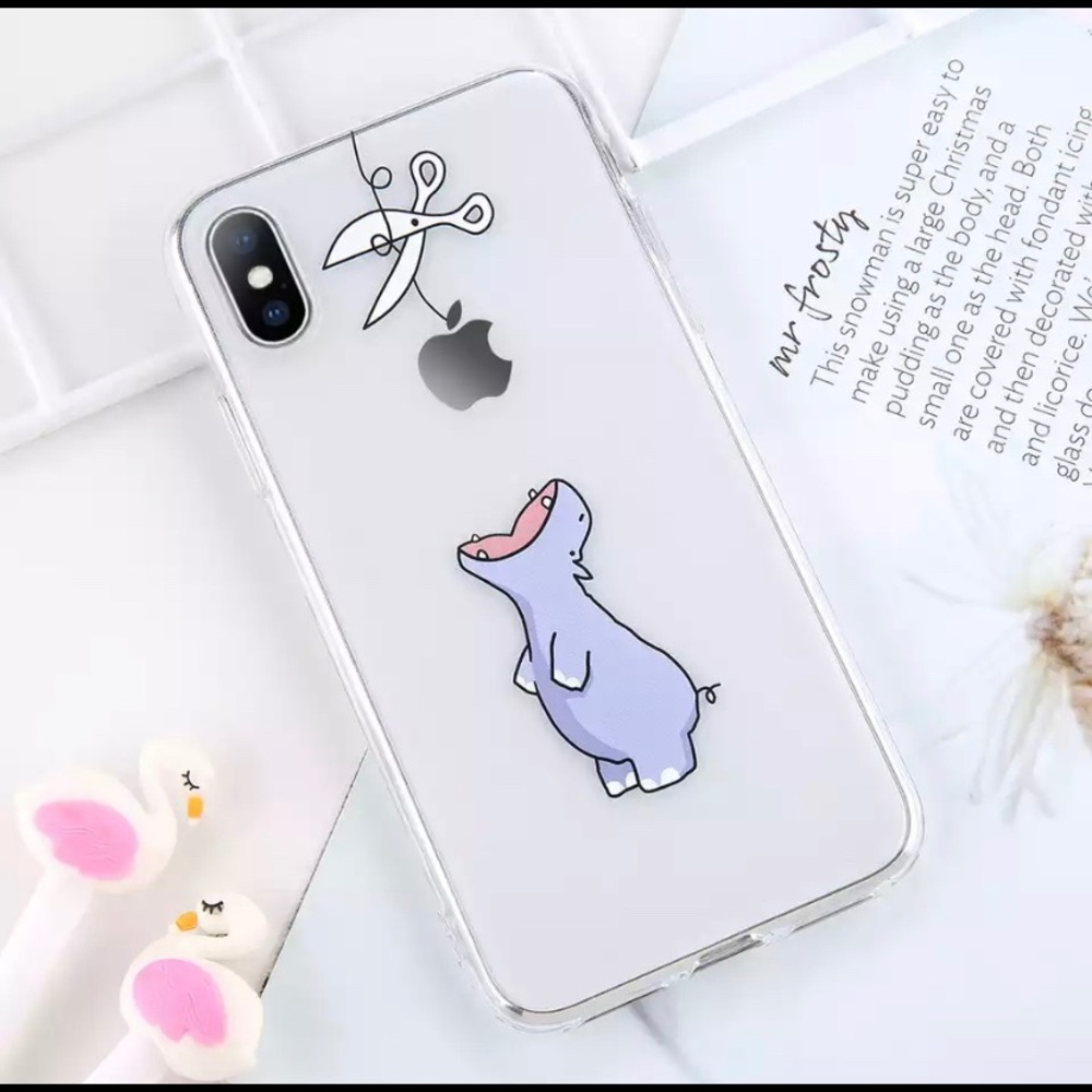 Purple Silicon Hippo Case for IPhone 8 & X